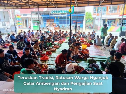 Teruskan Tradisi, Ratusan Warga Nganjuk Gelar Ambengan dan Pengajian Saat Nyadran